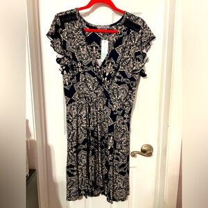 NWT Loveappella dress, navy and tan, size XLP